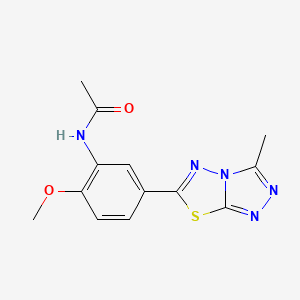 molecular formula C13H13N5O2S B11479642 N-[2-methoxy-5-(3-methyl[1,2,4]triazolo[3,4-b][1,3,4]thiadiazol-6-yl)phenyl]acetamide 