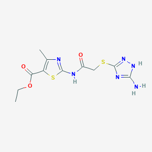 ethyl 2-({[(5-amino-4H-1,2,4-triazol-3-yl)sulfanyl]acetyl}amino)-4-methyl-1,3-thiazole-5-carboxylate