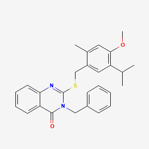 3-benzyl-2-{[4-methoxy-2-methyl-5-(propan-2-yl)benzyl]sulfanyl}quinazolin-4(3H)-one