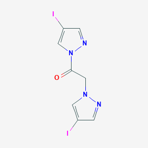 molecular formula C8H6I2N4O B11479673 1,2-bis(4-iodo-1H-pyrazol-1-yl)ethanone 