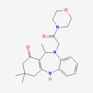 3,3,11-trimethyl-10-[2-(morpholin-4-yl)-2-oxoethyl]-2,3,4,5,10,11-hexahydro-1H-dibenzo[b,e][1,4]diazepin-1-one