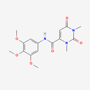 molecular formula C16H19N3O6 B11479678 1,3-dimethyl-2,6-dioxo-N-(3,4,5-trimethoxyphenyl)-1,2,3,6-tetrahydropyrimidine-4-carboxamide 