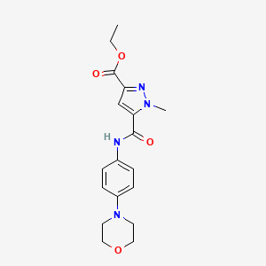 molecular formula C18H22N4O4 B11479689 ethyl 1-methyl-5-{[4-(morpholin-4-yl)phenyl]carbamoyl}-1H-pyrazole-3-carboxylate 