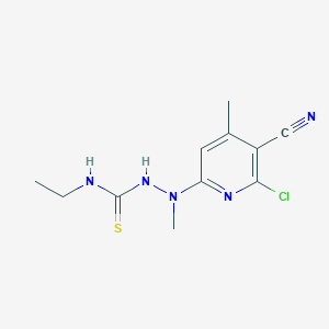 molecular formula C11H14ClN5S B11479699 2-(6-chloro-5-cyano-4-methylpyridin-2-yl)-N-ethyl-2-methylhydrazinecarbothioamide 