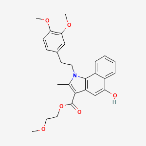 molecular formula C27H29NO6 B11479726 2-methoxyethyl 1-[2-(3,4-dimethoxyphenyl)ethyl]-5-hydroxy-2-methyl-1H-benzo[g]indole-3-carboxylate 