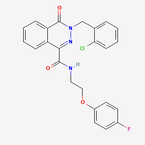 molecular formula C24H19ClFN3O3 B11479733 3-(2-chlorobenzyl)-N-[2-(4-fluorophenoxy)ethyl]-4-oxo-3,4-dihydrophthalazine-1-carboxamide 