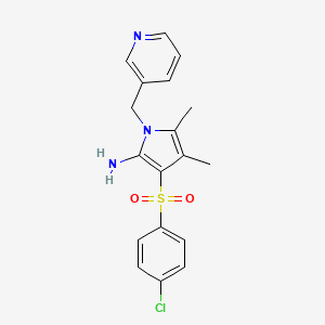 molecular formula C18H18ClN3O2S B11479758 3-[(4-chlorophenyl)sulfonyl]-4,5-dimethyl-1-(pyridin-3-ylmethyl)-1H-pyrrol-2-amine 