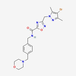 3-[(4-bromo-3,5-dimethyl-1H-pyrazol-1-yl)methyl]-N-[4-(morpholin-4-ylmethyl)benzyl]-1,2,4-oxadiazole-5-carboxamide