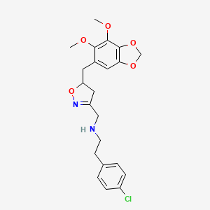 2-(4-chlorophenyl)-N-({5-[(6,7-dimethoxy-1,3-benzodioxol-5-yl)methyl]-4,5-dihydro-1,2-oxazol-3-yl}methyl)ethanamine