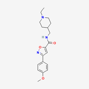 molecular formula C19H25N3O3 B11479769 5-Isoxazolecarboxamide, N-[(1-ethyl-4-piperidinyl)methyl]-3-(4-methoxyphenyl)- 