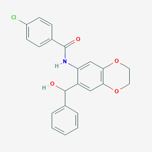 4-chloro-N-{7-[hydroxy(phenyl)methyl]-2,3-dihydro-1,4-benzodioxin-6-yl}benzamide