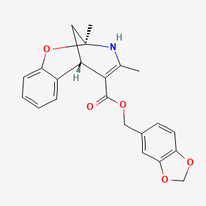 molecular formula C22H21NO5 B11479818 1,3-benzodioxol-5-ylmethyl (2S,6S)-2,4-dimethyl-3,6-dihydro-2H-2,6-methano-1,3-benzoxazocine-5-carboxylate CAS No. 1071536-27-0