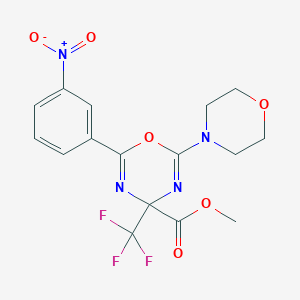 molecular formula C16H15F3N4O6 B11479830 methyl 2-(morpholin-4-yl)-6-(3-nitrophenyl)-4-(trifluoromethyl)-4H-1,3,5-oxadiazine-4-carboxylate 