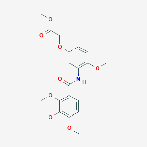 molecular formula C20H23NO8 B11479831 Methyl (4-methoxy-3-{[(2,3,4-trimethoxyphenyl)carbonyl]amino}phenoxy)acetate 