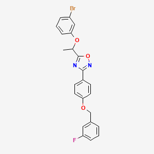 5-[1-(3-Bromophenoxy)ethyl]-3-{4-[(3-fluorobenzyl)oxy]phenyl}-1,2,4-oxadiazole