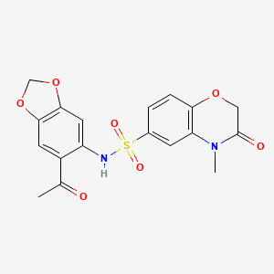 N-(6-acetyl-1,3-benzodioxol-5-yl)-4-methyl-3-oxo-3,4-dihydro-2H-1,4-benzoxazine-6-sulfonamide