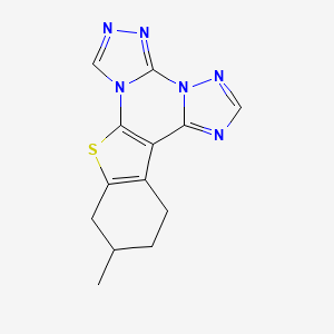 molecular formula C13H12N6S B11479923 16-methyl-19-thia-2,4,5,7,8,10-hexazapentacyclo[10.7.0.02,6.07,11.013,18]nonadeca-1(12),3,5,8,10,13(18)-hexaene 