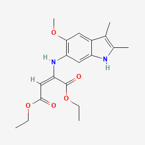 molecular formula C19H24N2O5 B11479926 diethyl (2E)-2-[(5-methoxy-2,3-dimethyl-1H-indol-6-yl)amino]but-2-enedioate 