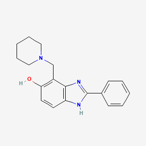 molecular formula C19H21N3O B11479927 2-phenyl-4-(piperidin-1-ylmethyl)-1H-benzimidazol-5-ol 