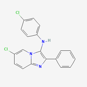 molecular formula C19H13Cl2N3 B11479935 6-chloro-N-(4-chlorophenyl)-2-phenylimidazo[1,2-a]pyridin-3-amine 