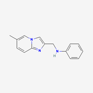 molecular formula C15H15N3 B11479956 Imidazo[1,2-a]pyridine-2-methanamine, 6-methyl-N-phenyl- 