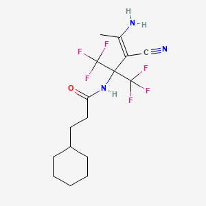 molecular formula C16H21F6N3O B11479960 N-[(3Z)-4-amino-3-cyano-1,1,1-trifluoro-2-(trifluoromethyl)pent-3-en-2-yl]-3-cyclohexylpropanamide 