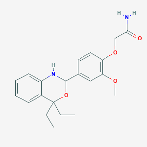 molecular formula C21H26N2O4 B11479964 2-[4-(4,4-diethyl-1,4-dihydro-2H-3,1-benzoxazin-2-yl)-2-methoxyphenoxy]acetamide 