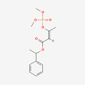 molecular formula C₁₄H₁₉O₆P B1147997 (Z)-3-(Dimethoxyphosphinyloxy)-2-butenoic acid 1-phenylethyl ester CAS No. 29900-31-0