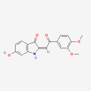 molecular formula C18H15NO5 B11480004 (2E)-2-[2-(3,4-dimethoxyphenyl)-2-oxoethylidene]-6-hydroxy-1,2-dihydro-3H-indol-3-one 