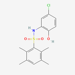 molecular formula C16H18ClNO3S B11480010 N-(5-chloro-2-hydroxyphenyl)-2,3,5,6-tetramethylbenzenesulfonamide 