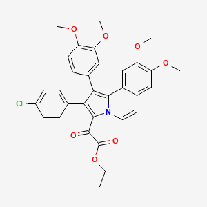 molecular formula C32H28ClNO7 B11480020 Ethyl 2-[2-(4-chlorophenyl)-1-(3,4-dimethoxyphenyl)-8,9-dimethoxypyrrolo[2,1-a]isoquinolin-3-yl]-2-oxoacetate 