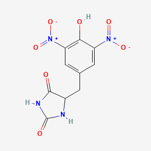 molecular formula C10H8N4O7 B11480027 5-[(4-Hydroxy-3,5-dinitrophenyl)methyl]imidazolidine-2,4-dione 