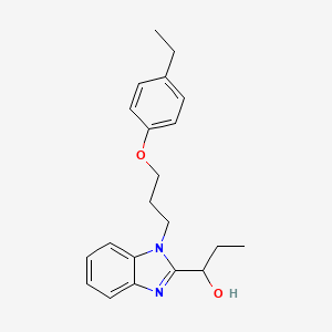 molecular formula C21H26N2O2 B11480038 1-{1-[3-(4-ethylphenoxy)propyl]-1H-benzimidazol-2-yl}propan-1-ol 