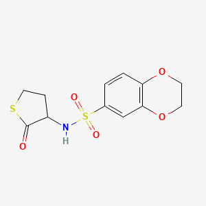 molecular formula C12H13NO5S2 B11480039 N-(2-oxothiolan-3-yl)-2,3-dihydro-1,4-benzodioxine-6-sulfonamide 