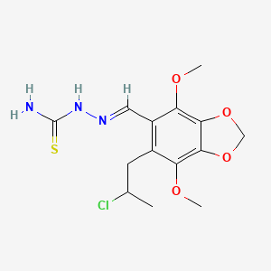 (2E)-2-{[6-(2-chloropropyl)-4,7-dimethoxy-1,3-benzodioxol-5-yl]methylidene}hydrazinecarbothioamide