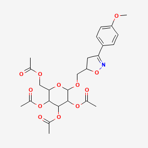 molecular formula C25H31NO12 B11480056 [3-(4-methoxyphenyl)-4,5-dihydro-1,2-oxazol-5-yl]methyl 2,3,4,6-tetra-O-acetylhexopyranoside 