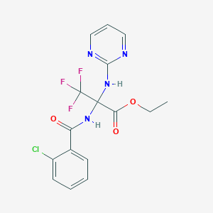 Propanoic acid, 2-[(2-chlorobenzoyl)amino]-3,3,3-trifluoro-2-(2-pyrimidinylamino)-, ethyl ester