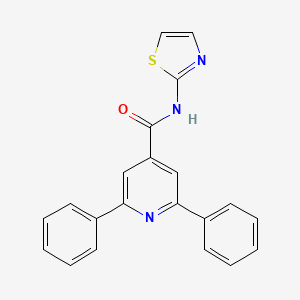 molecular formula C21H15N3OS B11480081 2,6-diphenyl-N-(1,3-thiazol-2-yl)pyridine-4-carboxamide 