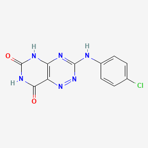 molecular formula C11H7ClN6O2 B11480101 3-[(4-chlorophenyl)amino]pyrimido[4,5-e][1,2,4]triazine-6,8(5H,7H)-dione 