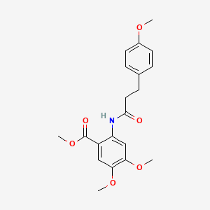 molecular formula C20H23NO6 B11480108 Methyl 4,5-dimethoxy-2-{[3-(4-methoxyphenyl)propanoyl]amino}benzoate 