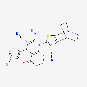 2-[2-amino-4-(4-bromothiophen-2-yl)-3-cyano-5-oxo-5,6,7,8-tetrahydroquinolin-1(4H)-yl]-5,6-dihydro-4H-4,7-ethanothieno[2,3-b]pyridine-3-carbonitrile