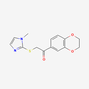 1-Ethanone, 1-(2,3-dihydro-1,4-benzodioxin-6-yl)-2-[(1-methyl-1H-imidazol-2-yl)thio]-