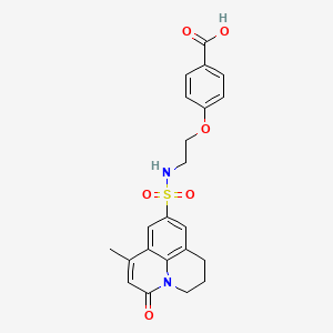 4-(2-{[(7-methyl-5-oxo-2,3-dihydro-1H,5H-pyrido[3,2,1-ij]quinolin-9-yl)sulfonyl]amino}ethoxy)benzoic acid