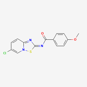 N-[(2E)-6-chloro-2H-[1,2,4]thiadiazolo[2,3-a]pyridin-2-ylidene]-4-methoxybenzamide