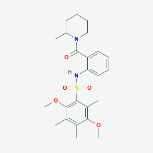 2,5-dimethoxy-3,4,6-trimethyl-N-{2-[(2-methylpiperidin-1-yl)carbonyl]phenyl}benzenesulfonamide