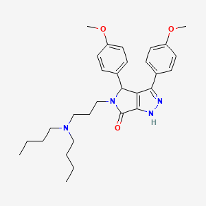 molecular formula C30H40N4O3 B11480208 5-[3-(dibutylamino)propyl]-3,4-bis(4-methoxyphenyl)-4,5-dihydropyrrolo[3,4-c]pyrazol-6(1H)-one 