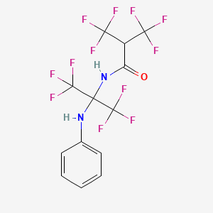 molecular formula C13H8F12N2O B11480235 3,3,3-trifluoro-N-[1,1,1,3,3,3-hexafluoro-2-(phenylamino)propan-2-yl]-2-(trifluoromethyl)propanamide 