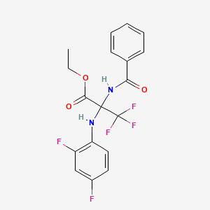 Propanoic acid, 2-(benzoylamino)-2-[(2,4-difluorophenyl)amino]-3,3,3-trifluoro-, ethyl ester