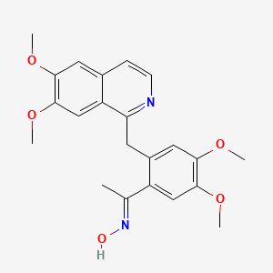 molecular formula C22H24N2O5 B11480257 1-{2-[(6,7-Dimethoxy-1-isoquinolyl)methyl]-4,5-dimethoxyphenyl}-1-ethanone oxime 