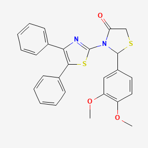 2-(3,4-Dimethoxyphenyl)-3-(4,5-diphenyl-1,3-thiazol-2-yl)-1,3-thiazolidin-4-one